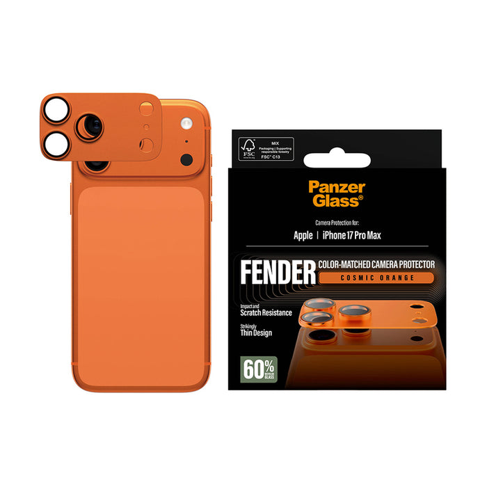 PanzerGlass Fender Camera Protector Tempered Glass Lens for iPhone 17 Pro Max - Orange