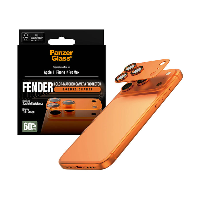 PanzerGlass Fender Camera Protector Tempered Glass Lens for iPhone 17 Pro Max - Orange