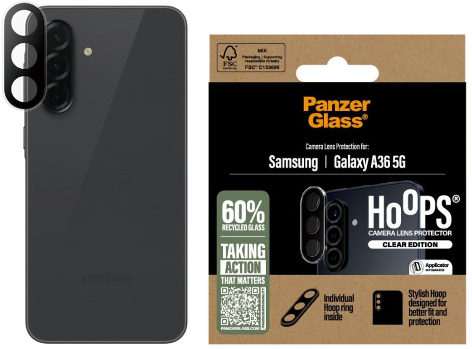 PanzerGlass Hoops Lens Protector Tempered Glass for Samsung Galaxy A36 5G - Clear