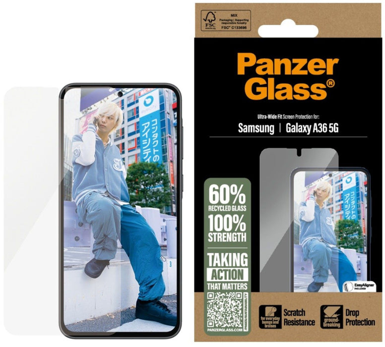 PanzerGlass Ultra-Wide Fit Tempered Glass for Samsung Galaxy A36 5G