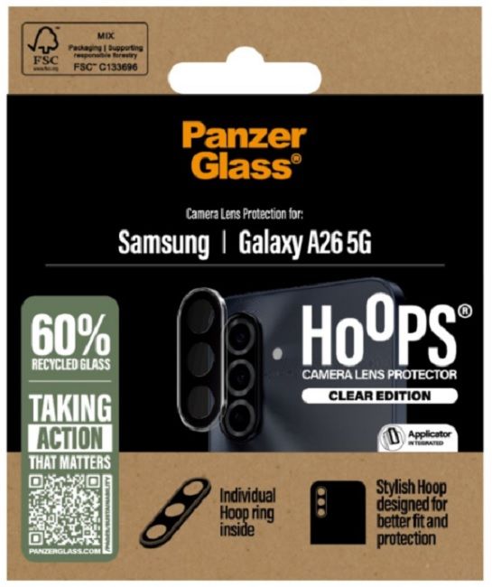 PanzerGlass Hoops Lens Protector Tempered Glass for Samsung Galaxy A26 5G - Clear