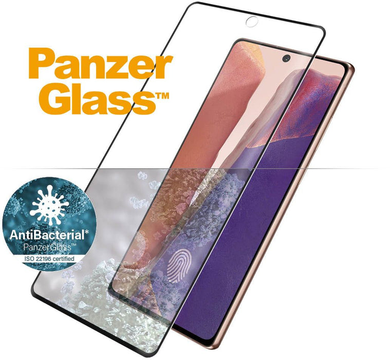 PanzerGlass Curved Super+ Tempered Glass for Samsung Note 20 Case Friendly Finger Print AntiBacterial - Black