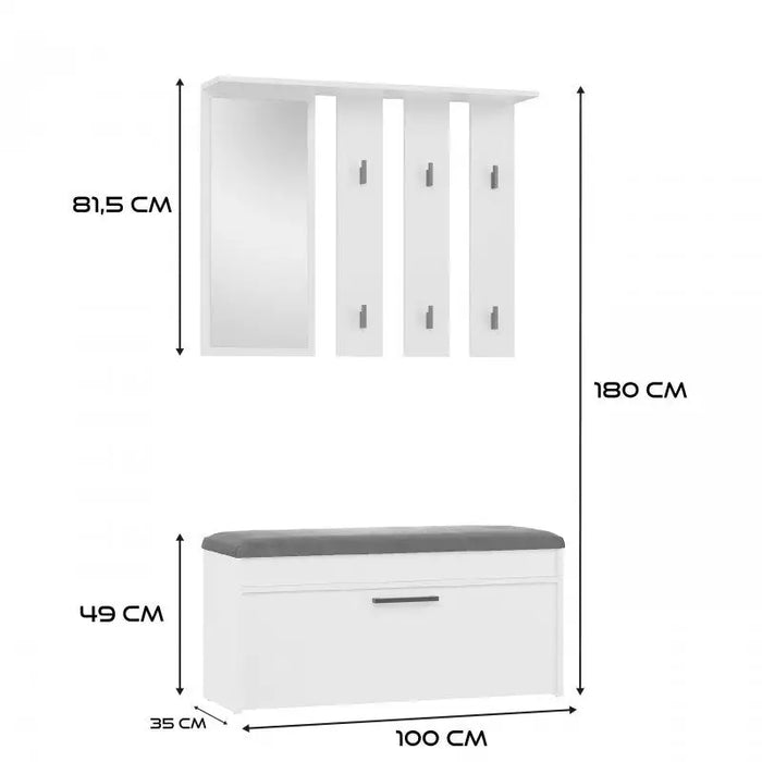 PARMA closet 100x35x180 cm white - Furniture setsMEP-ZES<<<Hall furnitureMEP<<<ActionPL