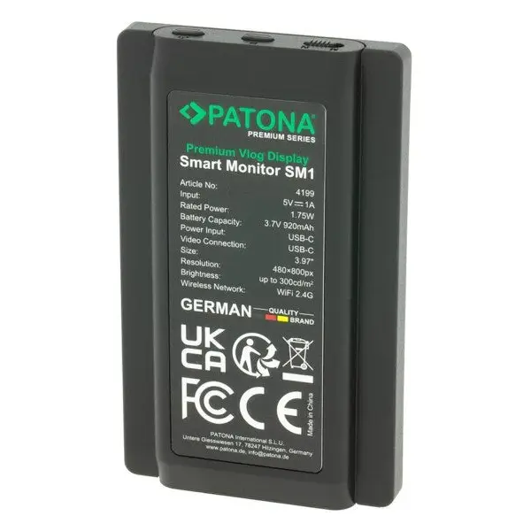 PATONA 4199 camera monitor 10.1 cm (3.97’’) Black 480 x 800 pixels Touchscreen - Streaming cardsGAM-STR<<<PC