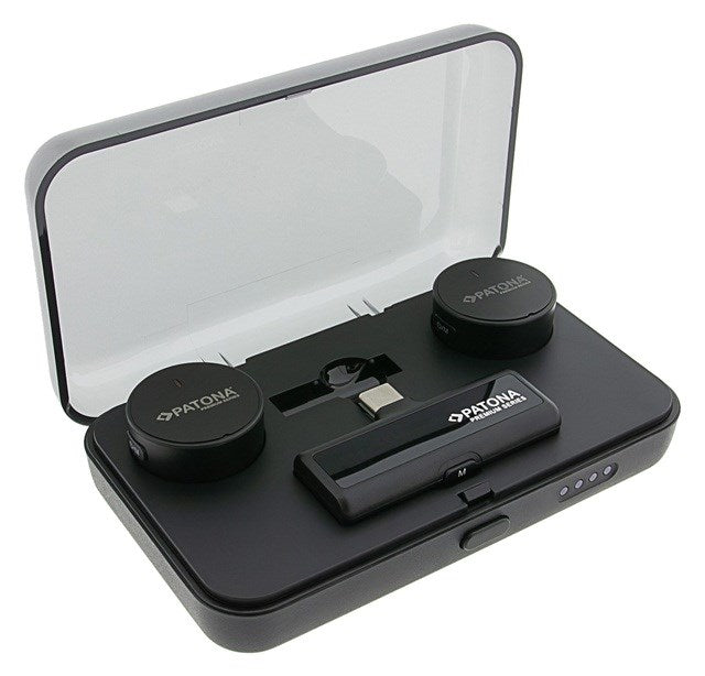 PATONA Premium Professional Lavalier Microphone Set PTS-I91S with charging case