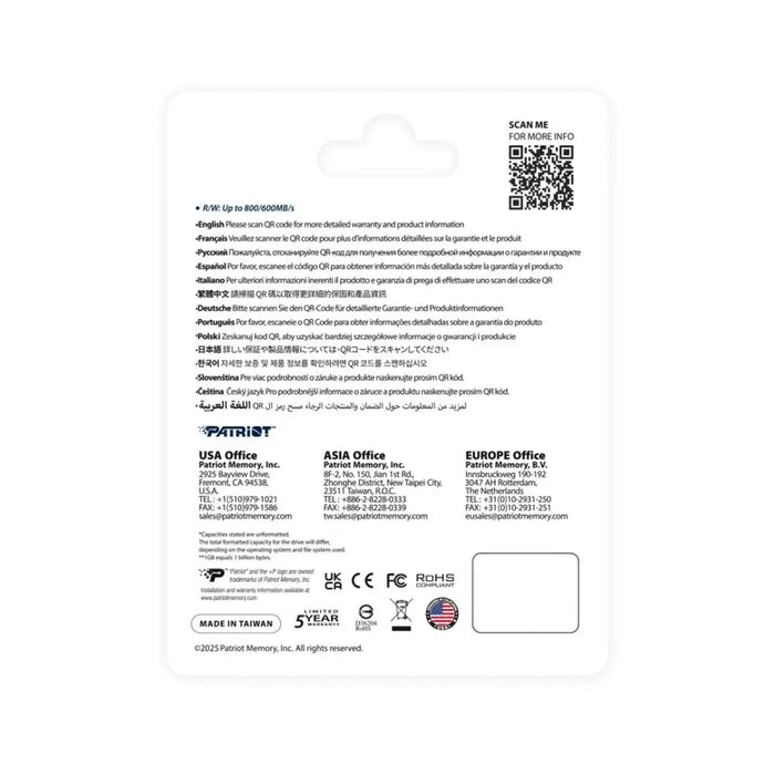 Patriot Memory EP Express memory card 512GB MicroSDXC 800/600 MB/s (PEF512GEPEXMCX) - SecureDigital flash