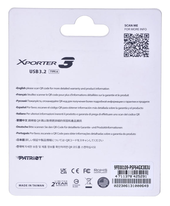 PARTIOT FLASHDRIVE Xporter 3 64GB Type A USB 3.2