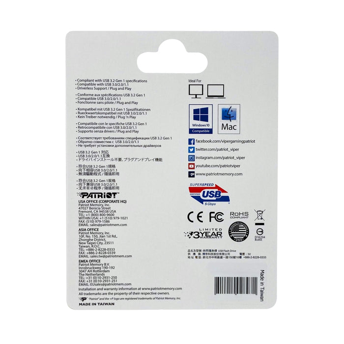 Patriot Supersonic Rage LITE USB 3.2 Generation 1 256GB