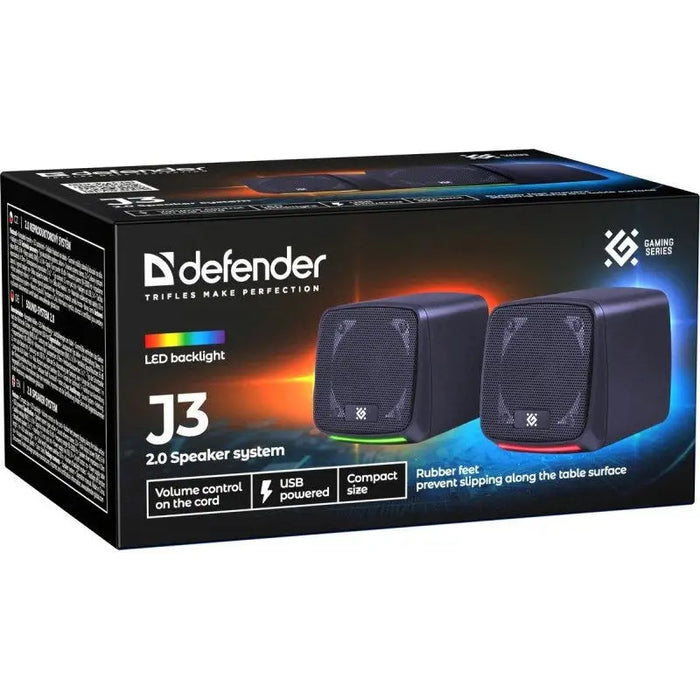 PC Speakers 2.0 DEFENDER J3 2.0 6W LED USB black - SpeakersPER-GLO<<<Input / Output DevicesPER<<<ActionPL