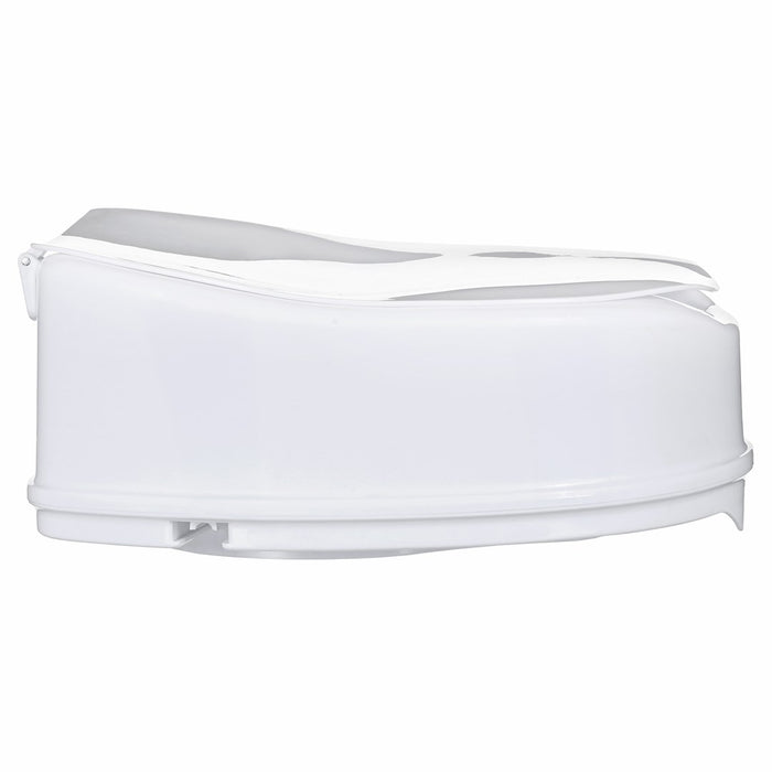 High raising toilet seat with flap