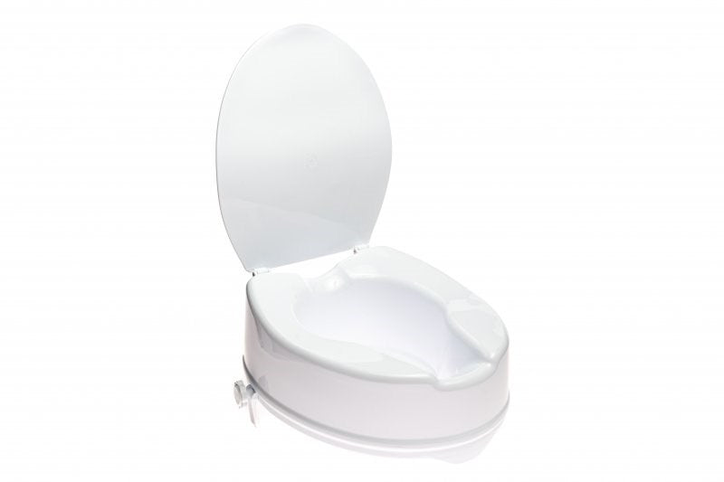 High raising toilet seat with flap