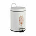 Pedal bin Berilo Art Nouveau White Bronze Steel Plastic 3 L (6 Units) - Почистване Прахосмукачки И Гладене<<<Дом