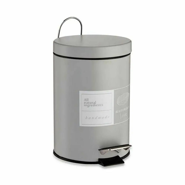 Pedal bin Berilo Beauty Products White Grey Steel Plastic 3 L (6 Units) - Почистване Прахосмукачки И Гладене<<<Дом