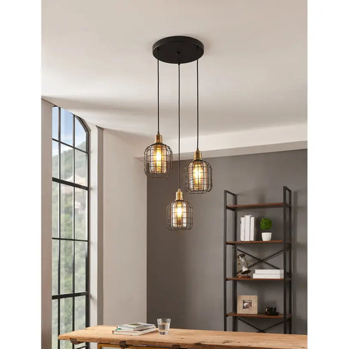 PENDANT 3XE27 BLACK EGLO CHISLE - Пендели<<<Вътрешно осветление<<<Мебели и интериор<<<Praktiker