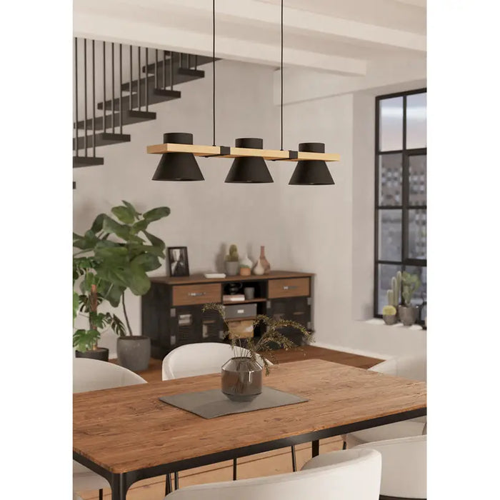 PENDANT 3XE27 BLACK EGLO MACCLES - Пендели<<<Вътрешно осветление<<<Осветление<<<Praktiker&&&Пендели<<<Вътрешно