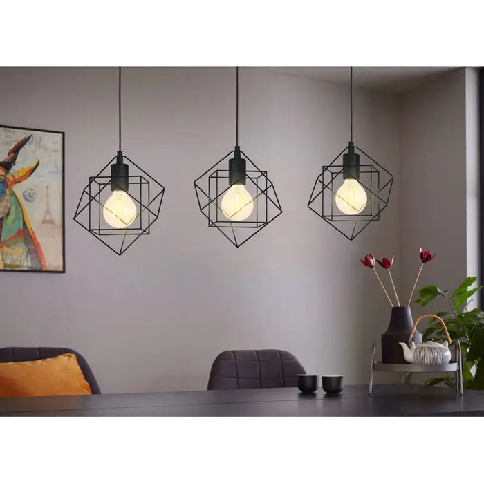 PENDANT 3XE27 BLACK EGLO STRAITON - Пендели<<<Вътрешно осветление<<<Осветление<<<Praktiker&&&Пендели<<<Вътрешно