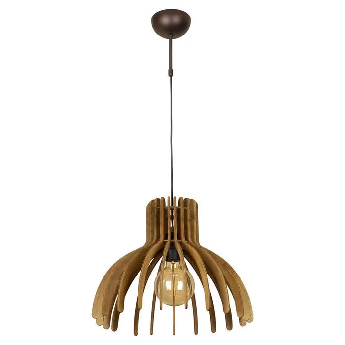 PENDANT ANEMONE E27 60W WALNUT LIGHTSTYLE - Пендели<<<Вътрешно осветление<<<Осветление<<<Praktiker&&&Пендели<<<Вътрешно