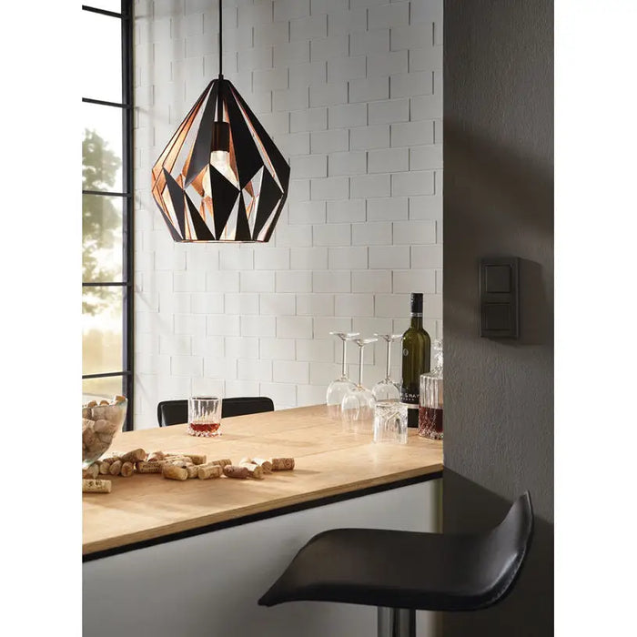 PENDANT E27 BLACK EGLO CARLTON 1 - Пендели<<<Вътрешно осветление<<<Осветление<<<Praktiker&&&Пендели<<<Вътрешно