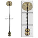 PENDANT E27 RETRO ANTIQUE GOLD WITH BLACK TWISTED CABLE VIVALUX - Пендели<<<Вътрешно