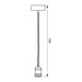 PENDANT E27 RETRO ANTIQUE WITH BLACK TWISTED VIVALUX CABLE - Пендели<<<Вътрешно
