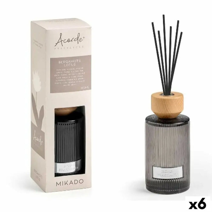 Perfume Sticks Acorde BERGAMOTS LOTUS 500 ml (6 Units) - Почистване Прахосмукачки И Гладене<<<Дом