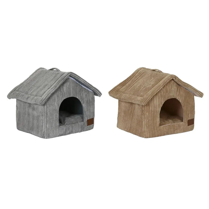 Pet bed DKD Home Decor 40 x 33 x 38 cm 48 x 37 x 40 cm Grey Camel Aluminium 2 Units - Домашни Животни<<<Дом
