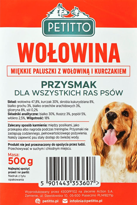 PETITTO Soft beef sticks - dog treat - 500g