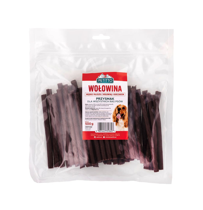 PETITTO Soft beef sticks - dog treat - 500g