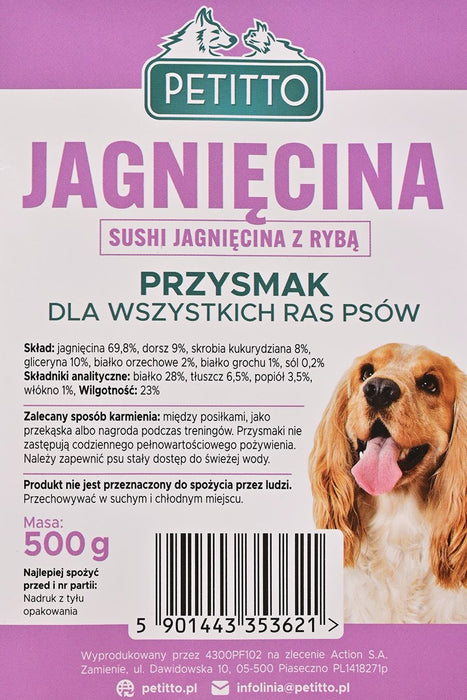 PETITTO Sushi Lamb with fish - dog treat - 500g
