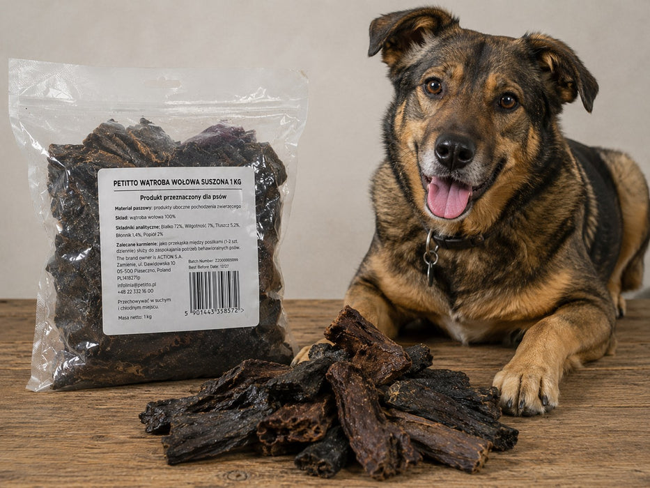 PETITTO Dried beef liver Mono - dog treat - 1kg