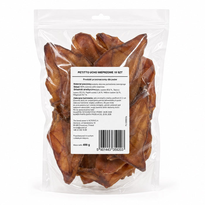 PETITTO pig ear Mono - treat for dogs - 10 pcs