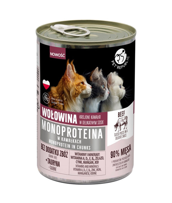 PET REPUBLIC Monoprotein Beef in sauce - wet cat food - 400g