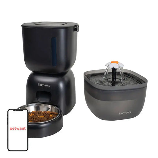 Petwant FW1-L(BAS) automatic food dispenser + drinker (black) - Bowls<<<Food Dispensers<<<Pets<<<InnproXML