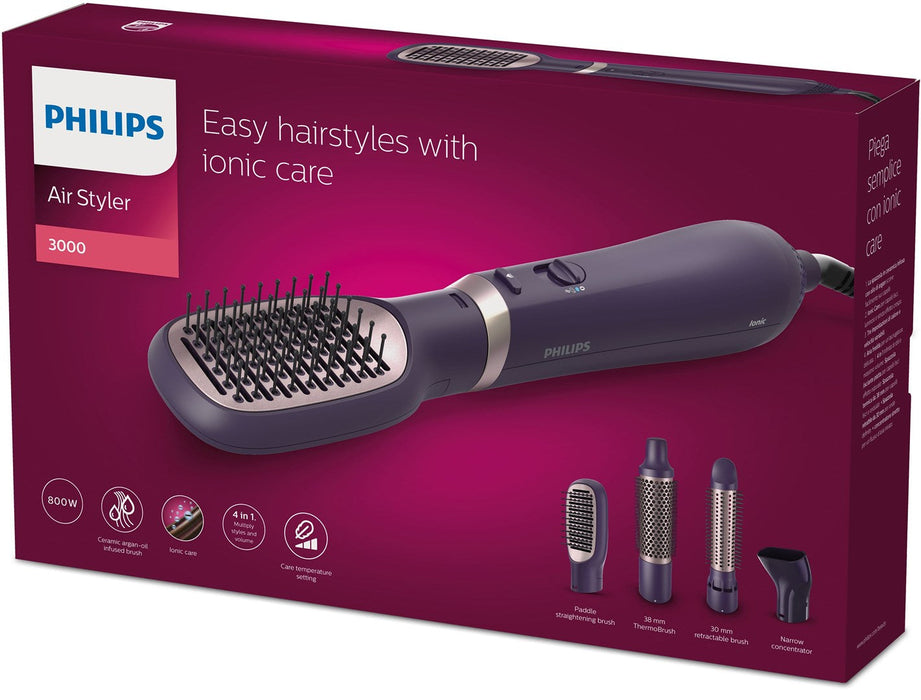 Philips 3000 series BHA313/00 hair styling tool Hot air brush Warm Black 800 W 1.8 m - Hair curlers