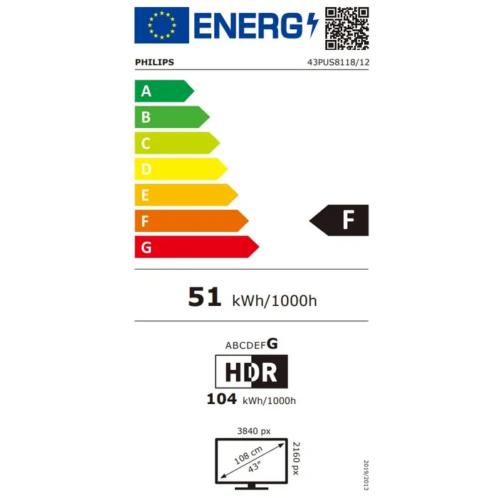 PHILIPS 43inch UHD DLED P5 Perfect Picture New OS DVB-T/T2/T2-HD/C/S/S2 Dolby Vision Atmos HDR 20W RMS