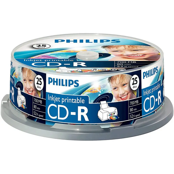 Philips CD-R Printable 25 per spindle - CD/DVD<<<Оптични носители<<<MediaTrade