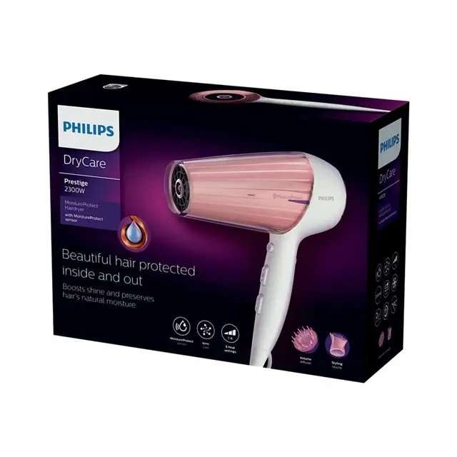 Philips DryCare HP8281/00 hair dryer 2300 W Pink White - Сешоари<<<Грижа за косата<<<Уреди за личнa