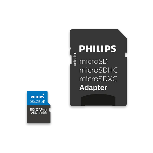 Philips Micro SDXC 256 GB Class 10 UHS-I U3 - Карти памет<<<Памети<<<MediaTrade