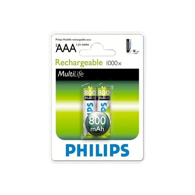 Philips Rechargeable battery LR03 AAA 800 mAh 2-blister (HR03) f - Батерии и зарядни устройства<<<Офис