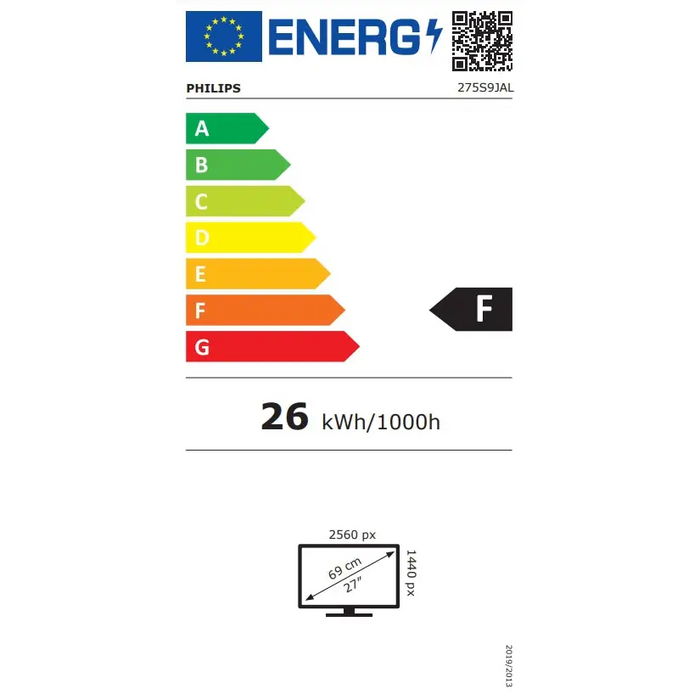 Philips S Line 275S9JAL/00 computer monitor 68.6 cm (27’’) 2560 x 1440 pixels Quad HD LCD Black