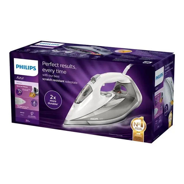 Philips Steam iron Azur 50 g/min continuous steam 220 g steam boost SteamGlide Elite soleplate - Парни ютии и
