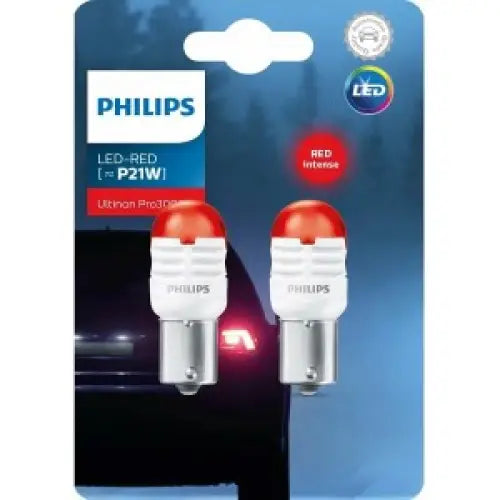 PHILIPS ULTINION PRO3000SI P21W RED LED 1,75W 12V CARTON BLISTER X2 PCS - КРУШКИ И СВЕТЛИНИ<<<MaxCar