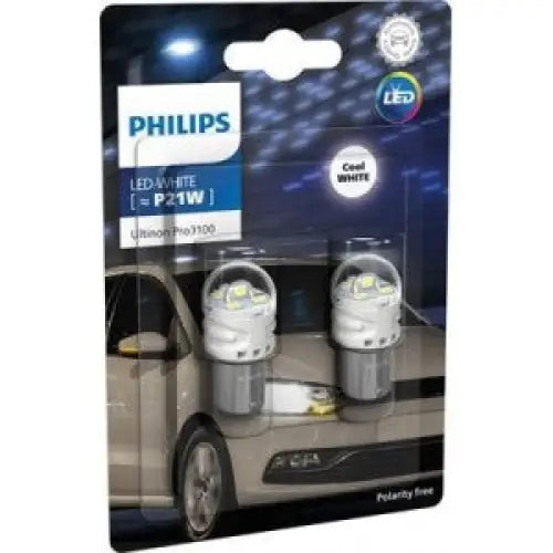 PHILIPS ULTINION PRO3100SL P21W 6000K LED 2,2W 12V CARTON BLISTER X2 PCS - КРУШКИ И СВЕТЛИНИ<<<MaxCar