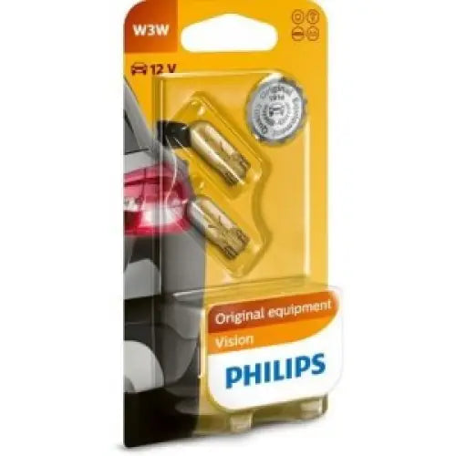 PHILIPS VISION W3W 3200K 3W 12V CARTON BLISTER X2 PCS - АВТОАКСЕСОАРИ<<<MaxCar
