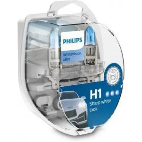 PHILIPS WHITEVISON ULTRA H1 5000K 55W 12V CARTON BOX X2 PCS - АВТОАКСЕСОАРИ<<<MaxCar