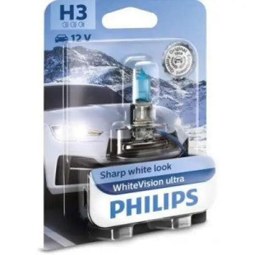 PHILIPS WHITEVISON ULTRA H3 5000K 55W 12V CARTON BLISTER 1 PCS - КРУШКИ И СВЕТЛИНИ<<<MaxCar