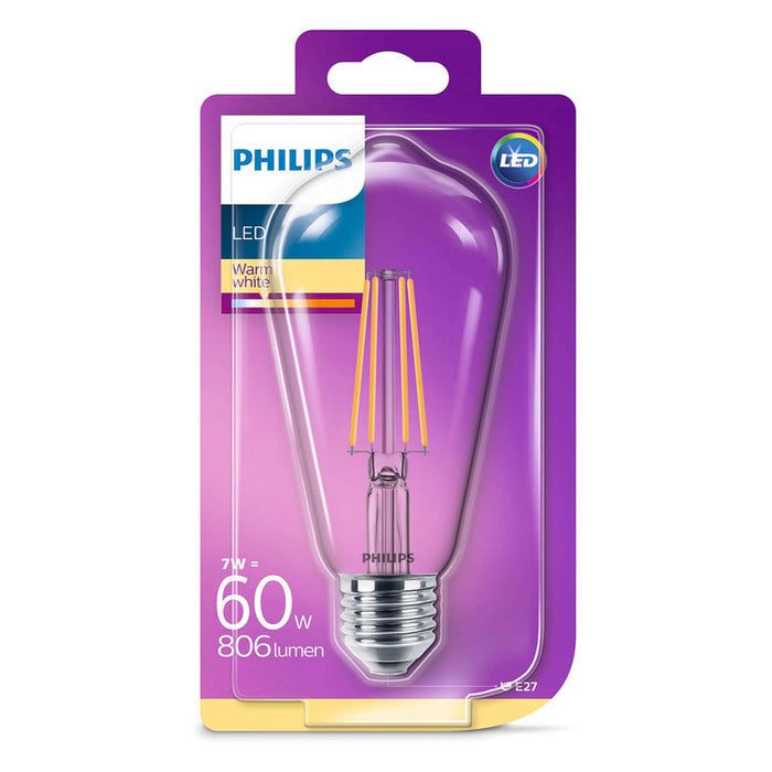 LED BULB FILAMENT E27 7W 2700K 806LM ST64 PHILIPS