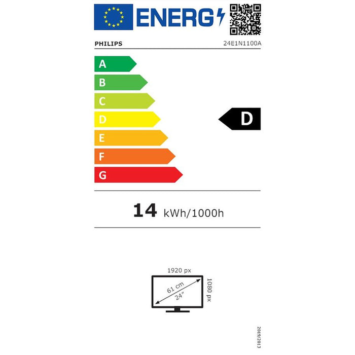 Philips 24E1N1100A, 23.8" IPS WLED, 1920x1080@100Hz, 4ms GtG, 1ms MPRT, 250cd m/2, 1300:1, Mega Infinity DCR, Adaptive Sync, FlickerFree, Low Blue Mode, 2Wx2, Tilt, D-SUB, HDMI