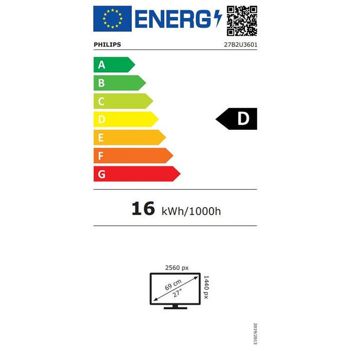 Philips 27B2U3601, 27" IPS WLED, 2560x1440@120Hz, 4ms GtG, 350cd m/2, 1500:1, 50M:1 DCR, Adaptive Sync, FlickerFree, SoftBlue, 2Wx2, Tilt, Height Adjust, Pivot, Swivel, HDMI, DP, RJ45, USB hub