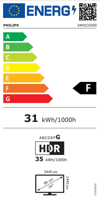 Philips Evnia 34M2C6500, 34" Curved 1800R QD-OLED, 3440x1440@175Hz, 0.03ms GtG, 1000 nit, 1 000 000:1, Mega Infinity DCR, Adaptive Sync, FlickerFree, LowBlue Mode, Tilt, Height Adjust, Swivel, 2xHDMI, DP, USB hub